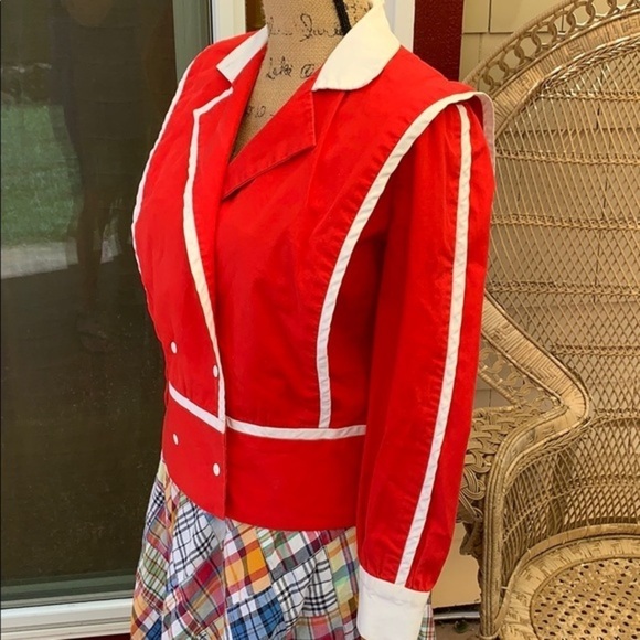 ❤️Abrizzi Vintage jacket 8/10 red white coat 80's - Picture 8 of 11